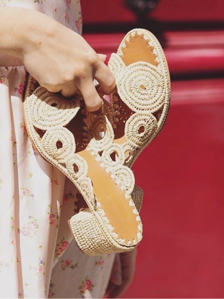 Carrie Forbes Ayoub Mule Crochet Rounded Heel Natural
